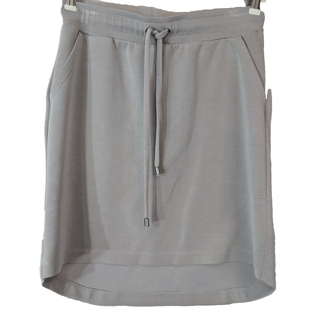 Cable & Gauge Sport Skirt Women Size MEDIUM Modal Blend w/ Pockets Hi Low Beige